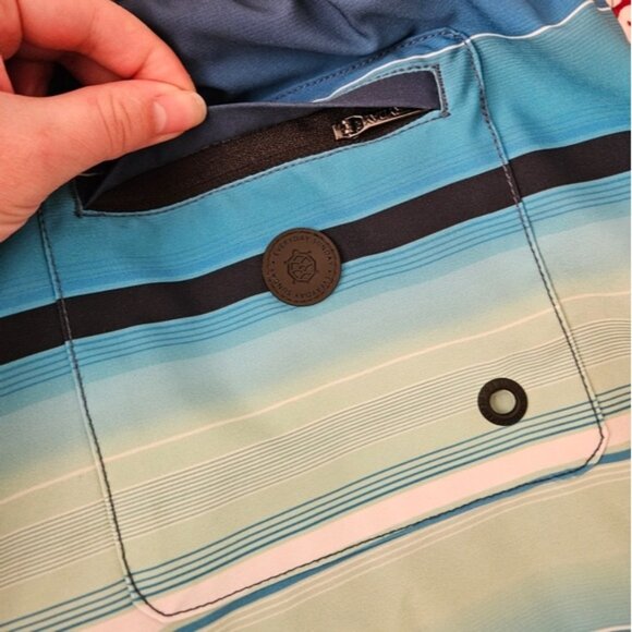 EveryDay Sunday Men's Size M Swimwear Lined Board Shorts Striped Blue Colorway - Picture 8 of 10